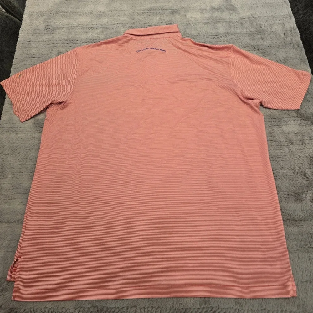 Peter Millar XXL Red White Striped Polo Shirt The Cream of the Stream Mens XXL